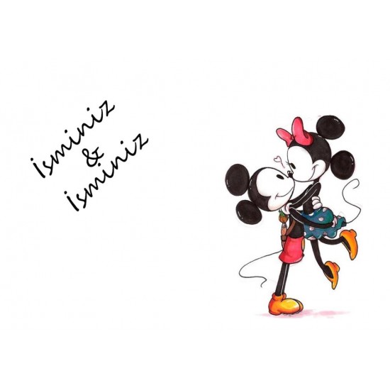 Mickey&Minnie Mouse İsimli Yenilebilir Pasta Resim Baskısı