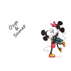 Mickey&Minnie Mouse İsimli Yenilebilir Pasta Resim Baskısı