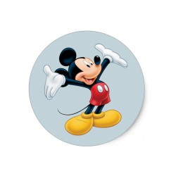 Mickey Mouse Yuvarlak Yenilebilir Pasta Resim Baskısı