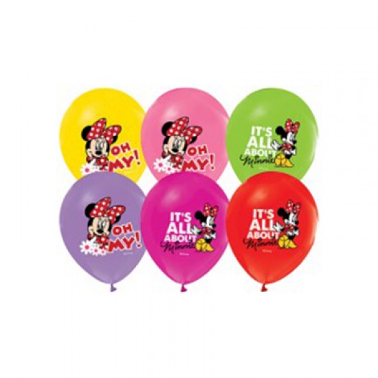 Minnie Mouse Baskılı 6'lı Balon Lisanslı