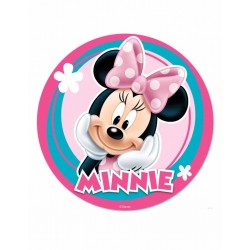 Minnie Mouse Yuvarlak Yenilebilir Pasta Resim Baskısı